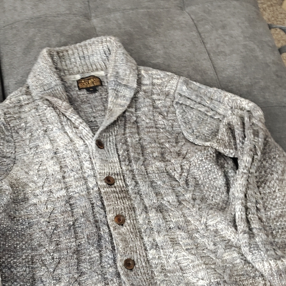 Lucky Brand Men's Heathered Gray Cardigan - Picture 4 of 8